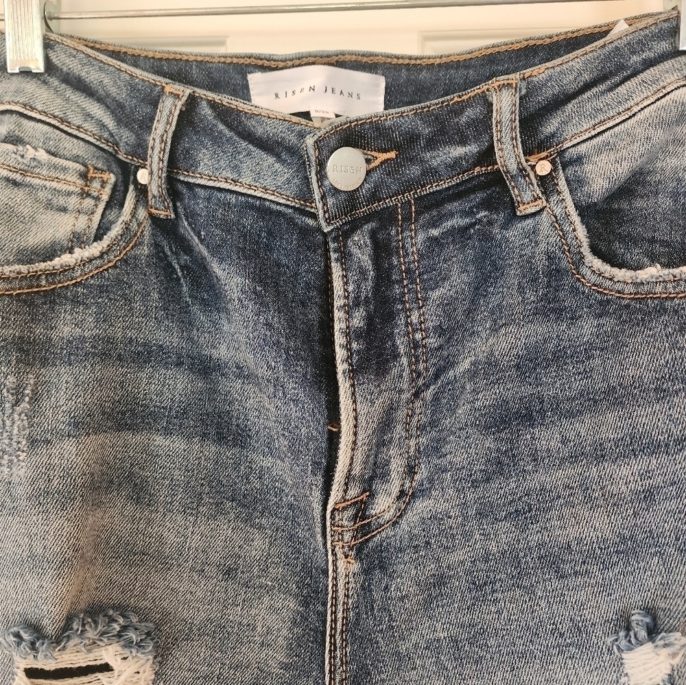 Risen high rise distressed girlfriend jeans  size 9/29 - Picture 3 of 14